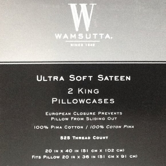 new GRAY Wamsutta Ultra Soft 525 TC 100% Cotton KING Pillowcases - Picture 2 of 4